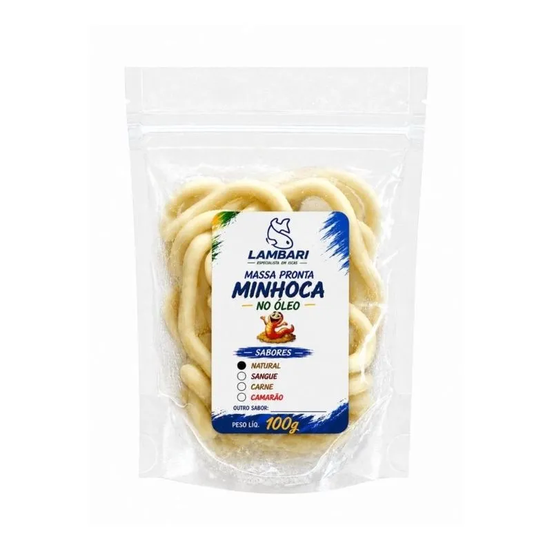 Kit 5 Minhoca Pronta No Óleo Natural P/ Pesca 100g Lambari