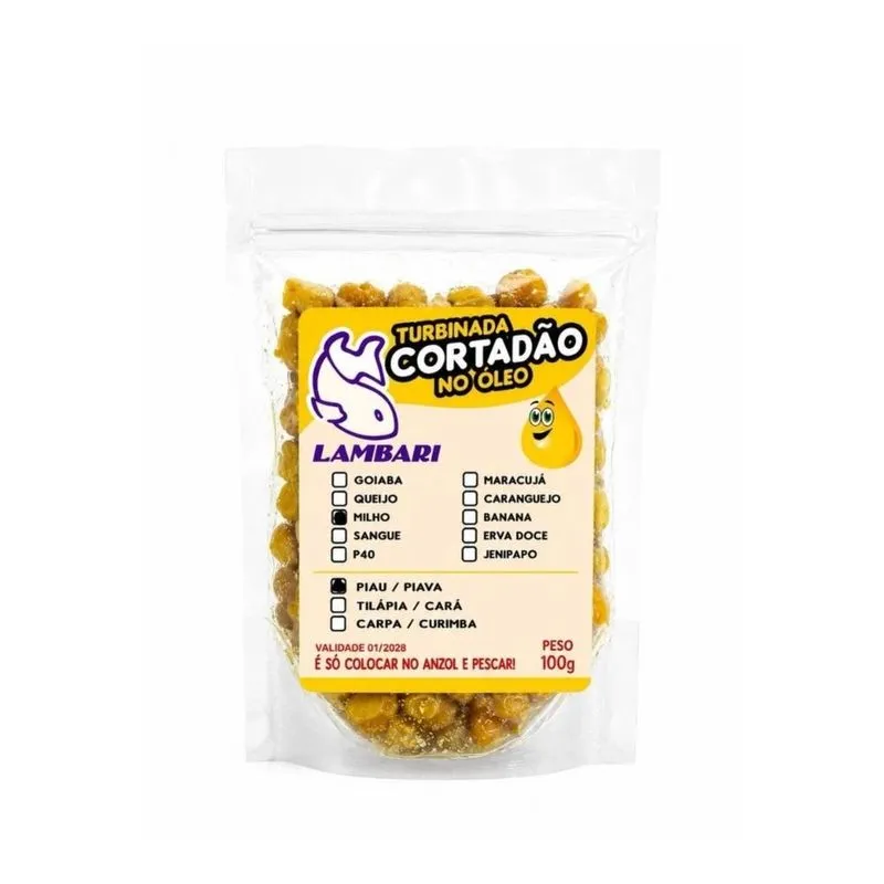 Kit 3 Massa Piau/piava Óleo Turbinada Milho Verde Pesca 100g