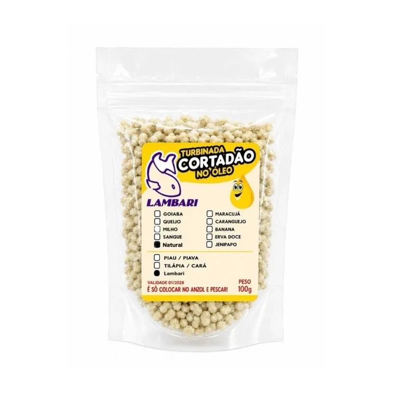 Kit 5 Massa Lambari No Óleo Turbinada Natural P/ Pesca 100g