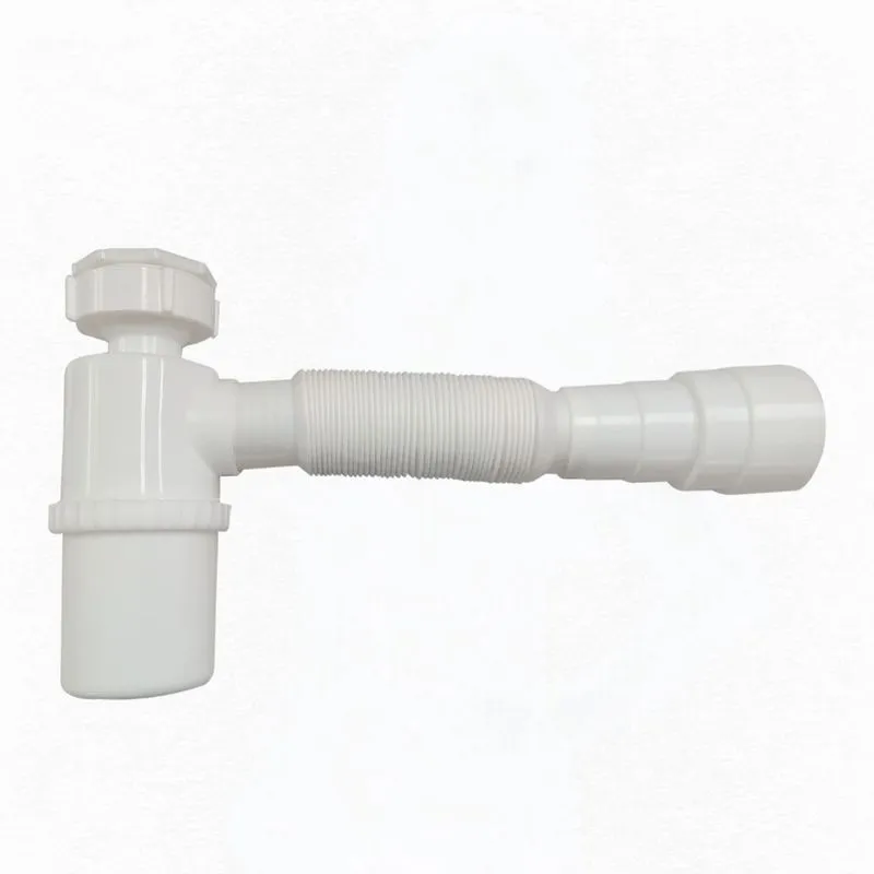 Kit 6 Sifão Copo Plástico Sanfonado Universal Branco