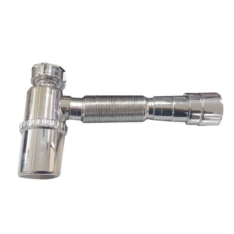 Kit 6 Sifão Copo Plástico Sanfonado Universal Metalizado