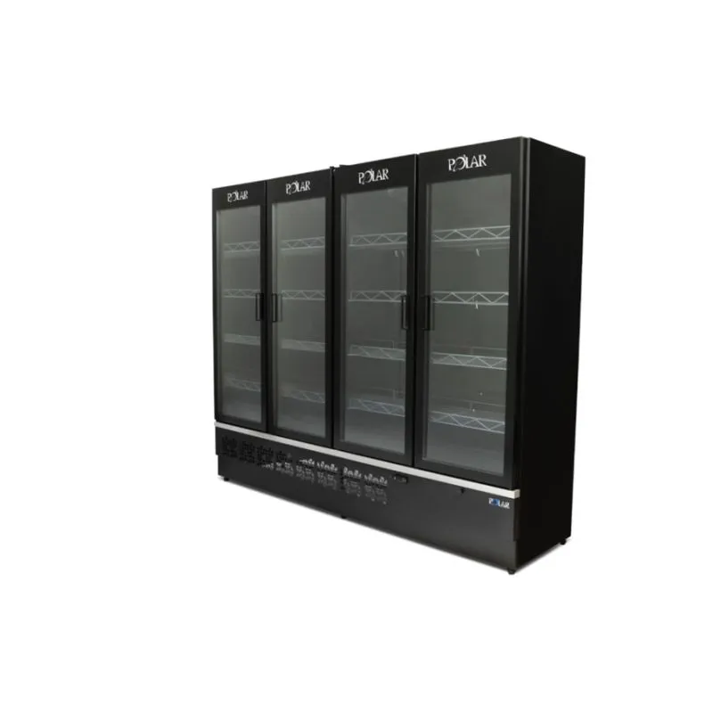 Expositor Vertical Refrigerado Polar 2 30m 4 Portas All Black Infinite Evpi230 220v