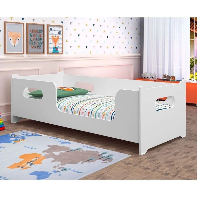 Cama Infantil Pequenina Branco Com Colchão