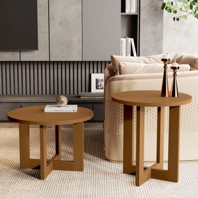 Conjunto Mesa De Centro E Lateral Ravena Nature