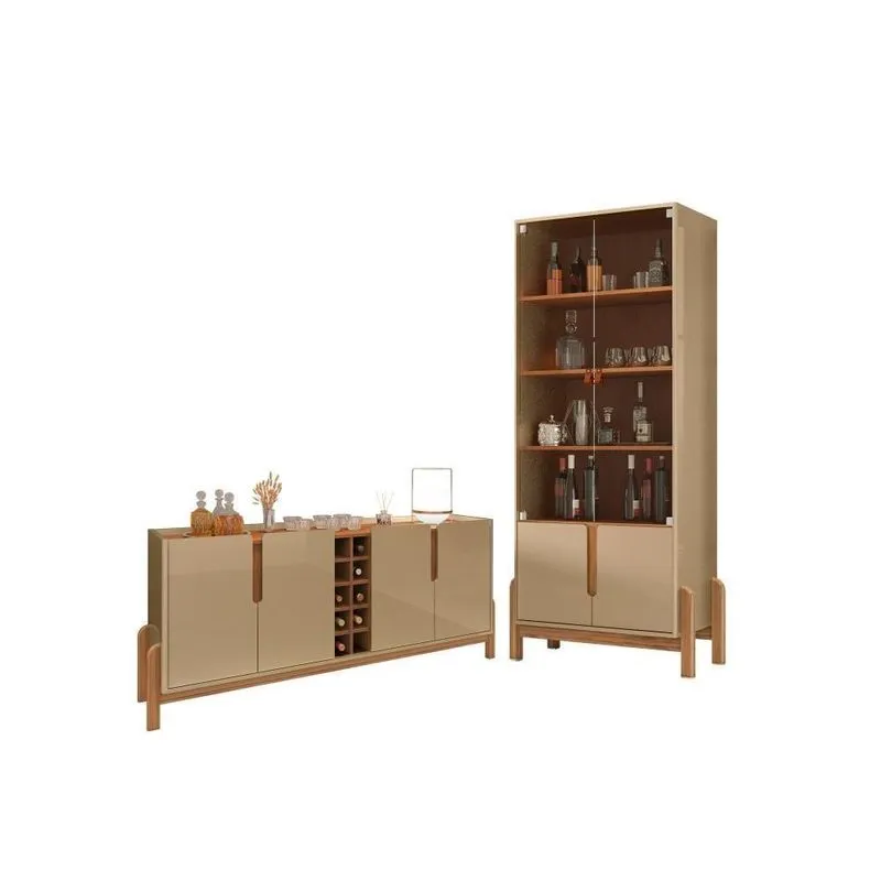 Jogo Cristaleira E Buffet 1.9 Bia Champagne Cedro