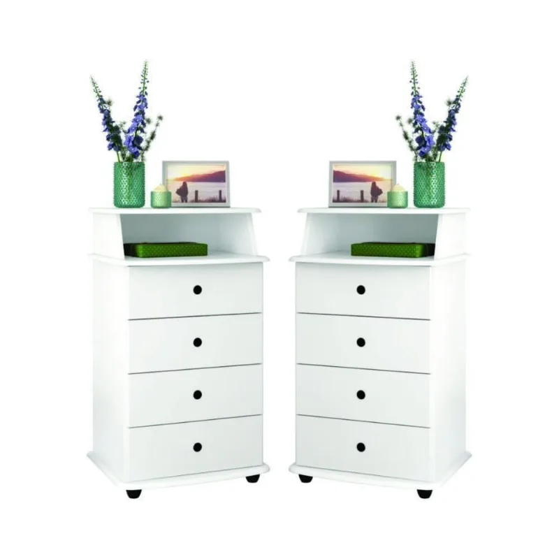 Kit De 2 Mesas De Cabeceira Lux Ll Branco