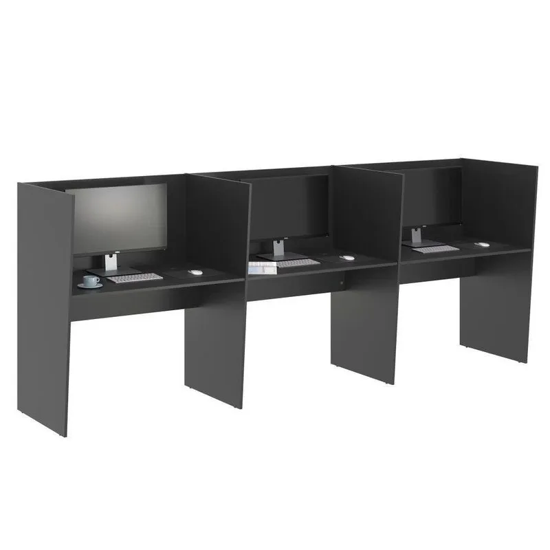 Guiche Office 3 Lugares Irlanda Preto Onix