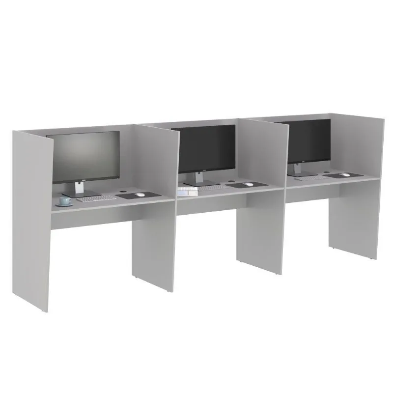 Guiche Office 3 Lugares Irlanda Cinza