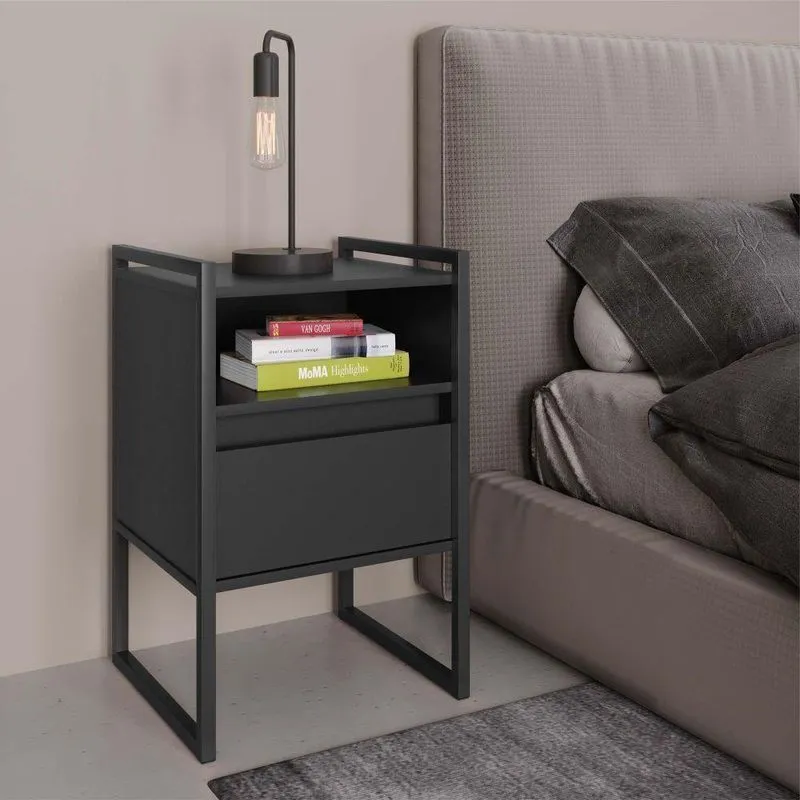 Gaveteiro Industrial Com Gaveta Kinfe Preto Onix