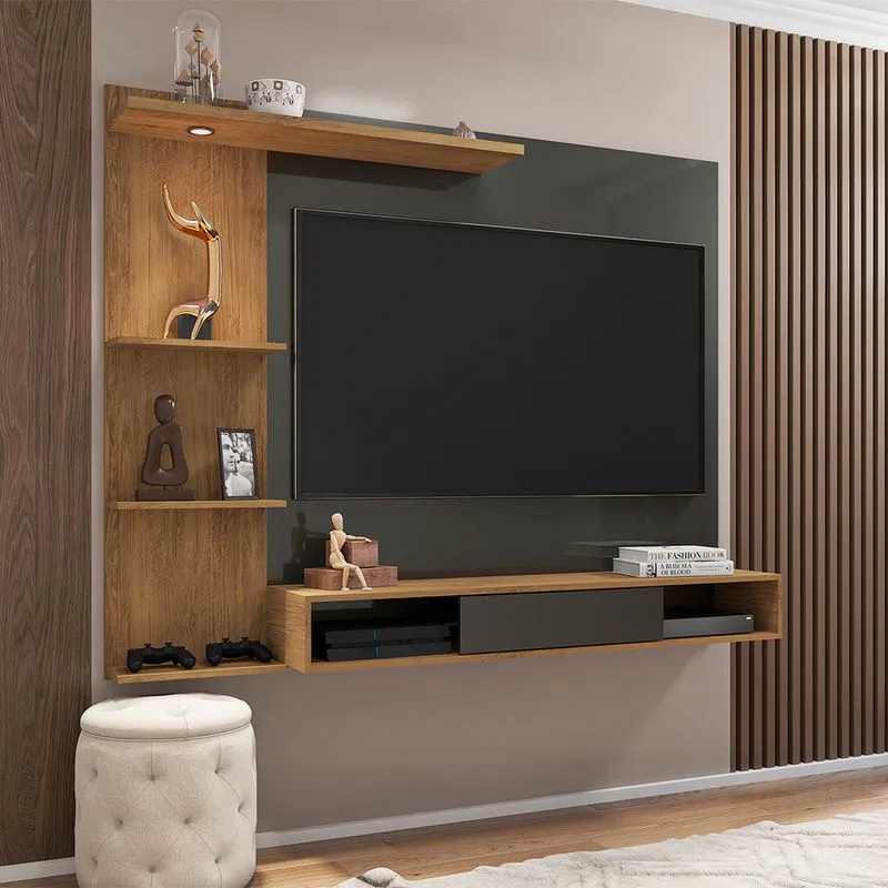 Home Suspenso Para Tvs Até 55 Polegadas Nápoles Freijó Grafite