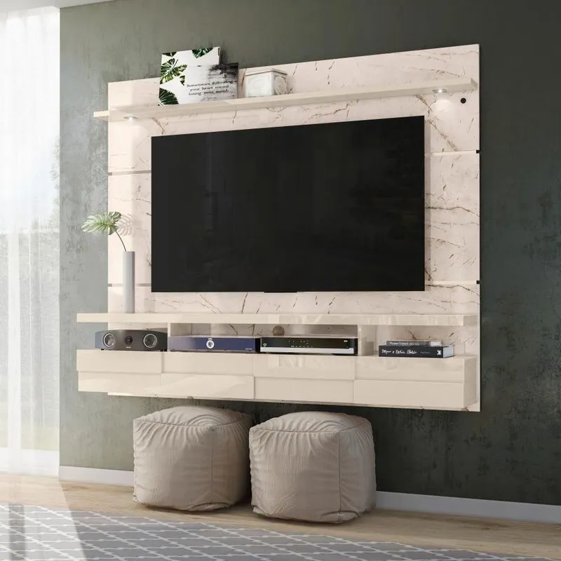 Home Suspenso Para Tvs 60 Polegadas Dubai Calacata Off-white
