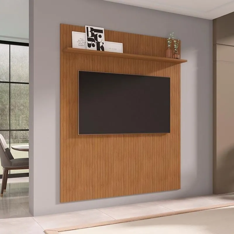 Painel Para TV Ripado 60 Polegadas Paris 180 MDP Fosco Cedro Casah