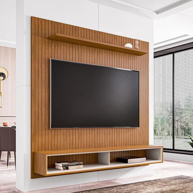 Home Para Tv Ripado Até 60 Polegadas Bulls 180 Cedro Off White