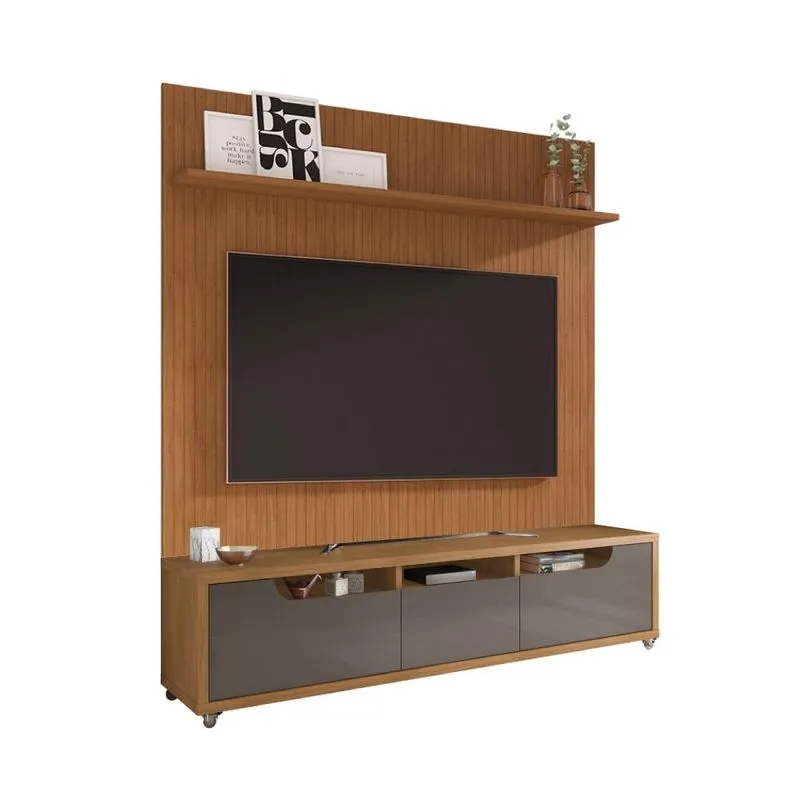 Home Para Tv Até 60 Polegadas Berlin Cedro Cinza Pérola