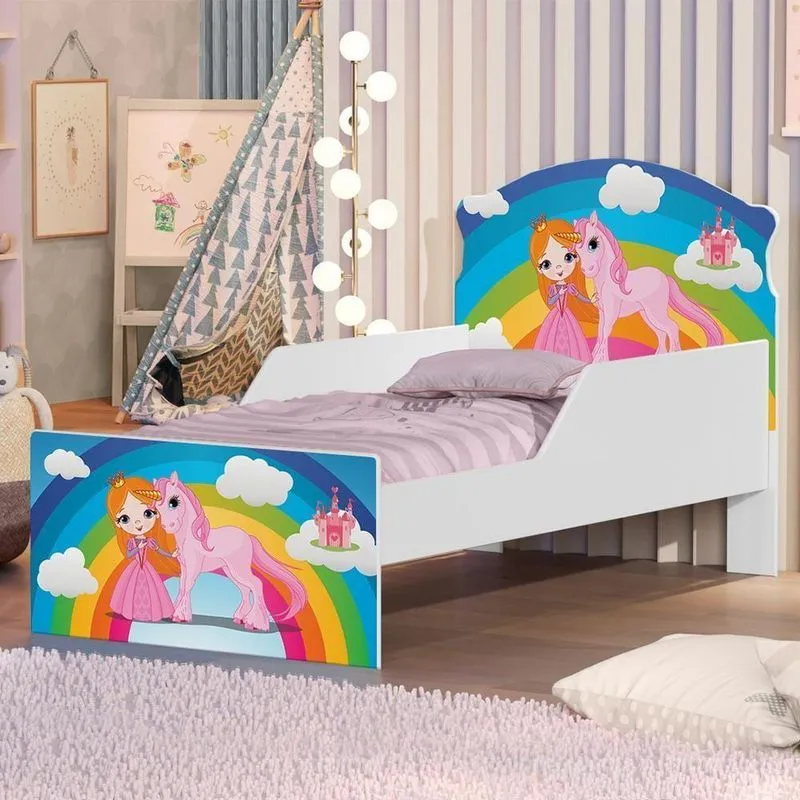 Mini Cama Princesa Unicórnio Arco íris