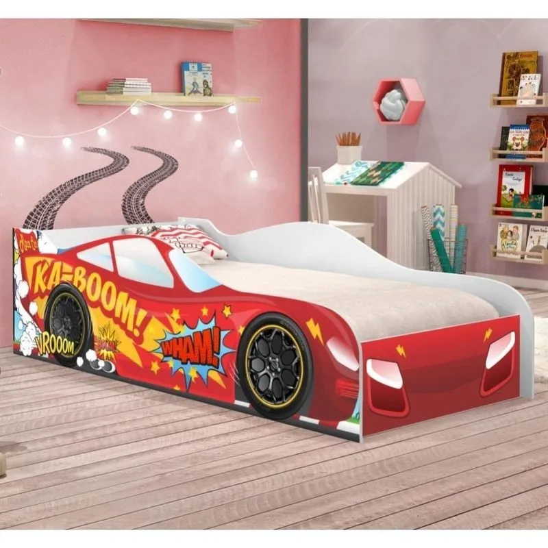 Cama Carro Kaboom Stylo Vermelho Solteiro