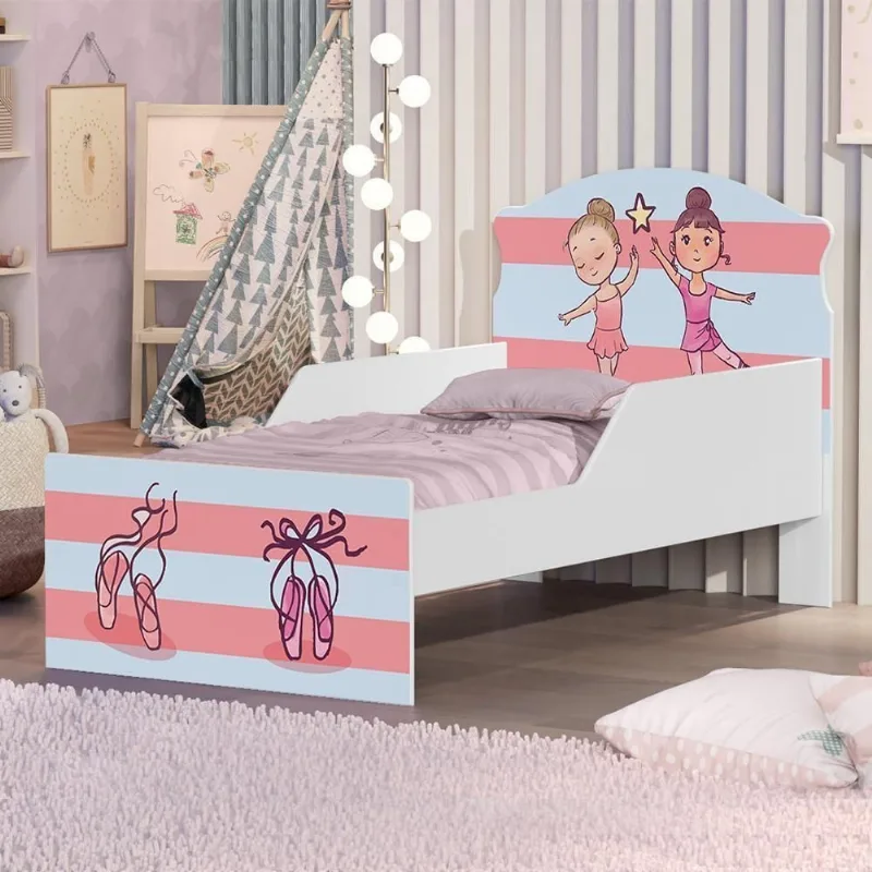 Mini Cama Bailarinas Meninas Com Colchão