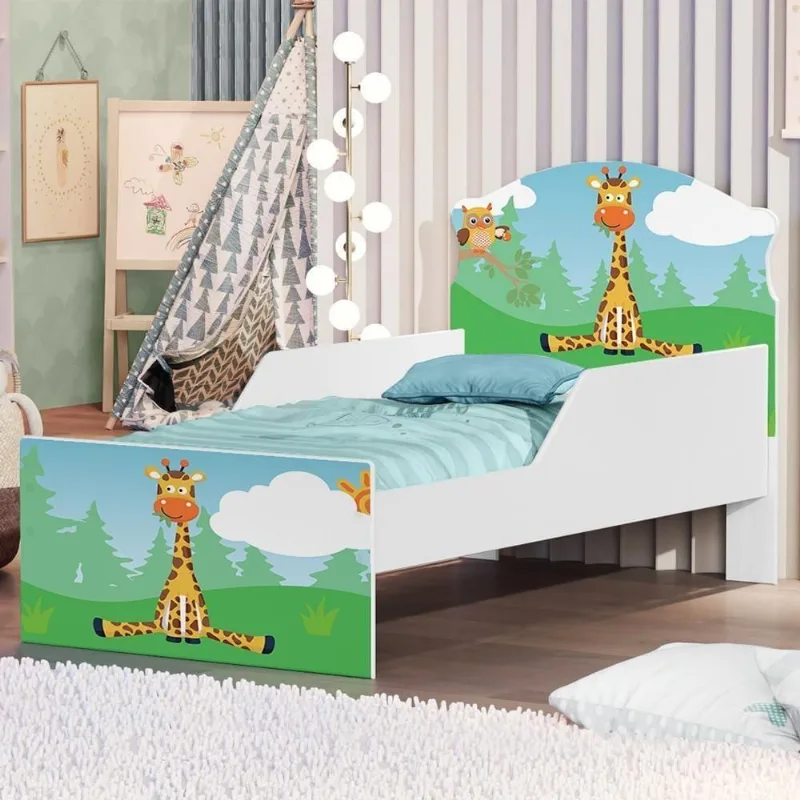 Mini Cama Girafa E Coruja Com Colchão