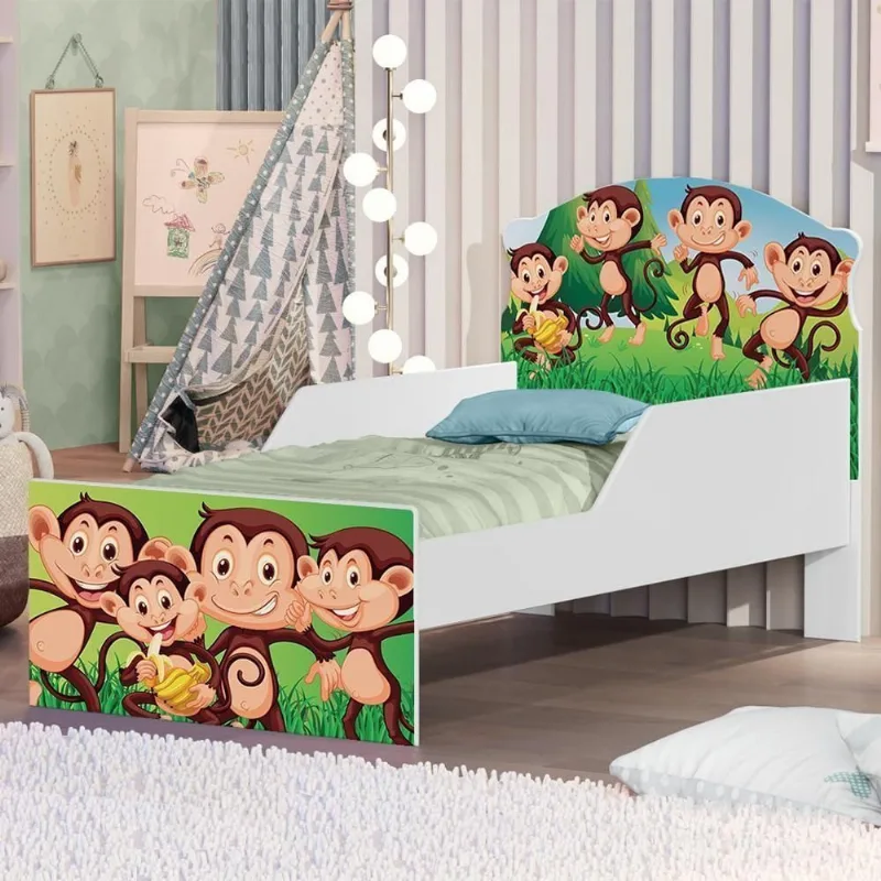 Mini Cama Macacos Com Colchão