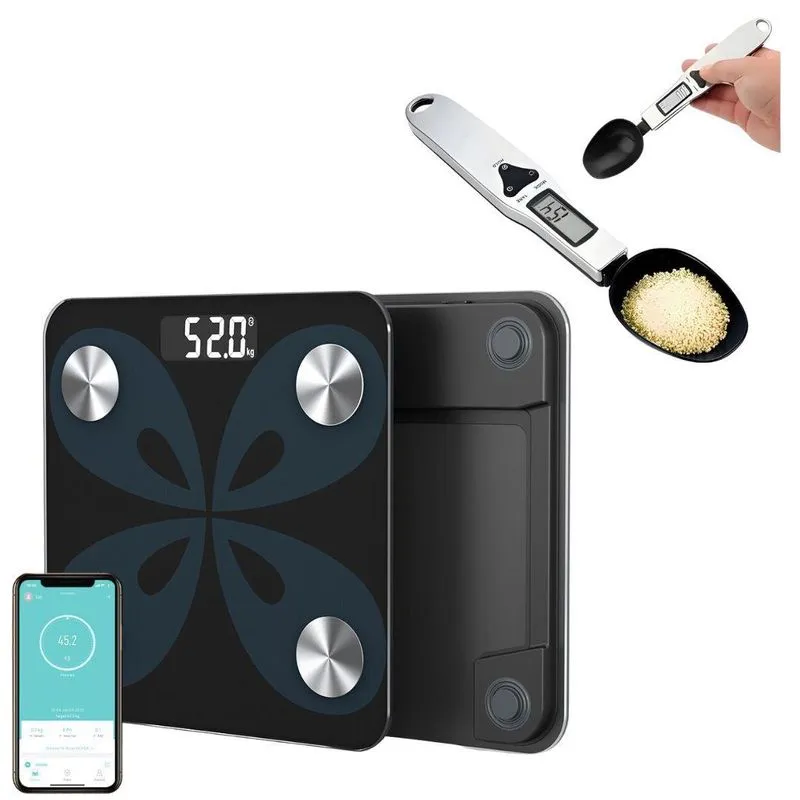 Balança Digital Bioimpedância Wf01 + Colher Bm-a10 Kit