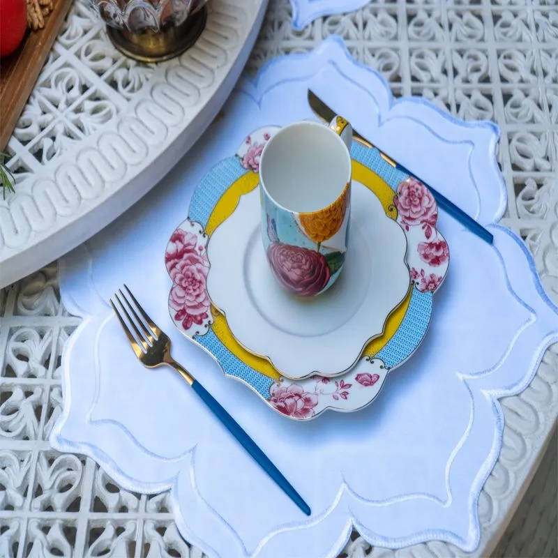 Sousplat Argivai Moldura Branco 45cm Redondo 2 Peças