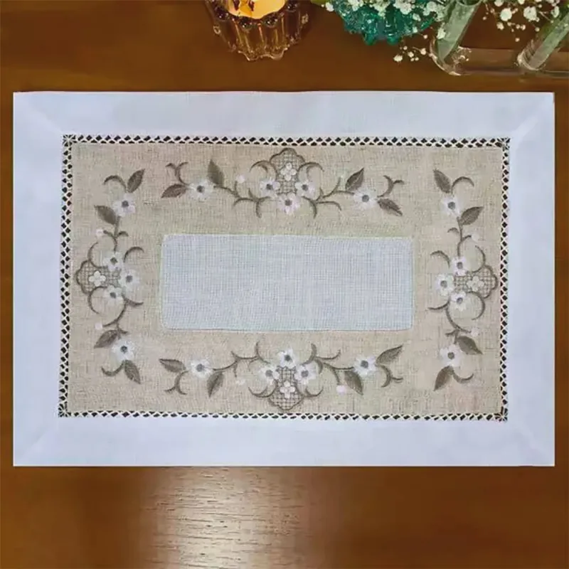 Kit 2 Peças Lugar Americano Bordado Agata 35x50cm Argivai