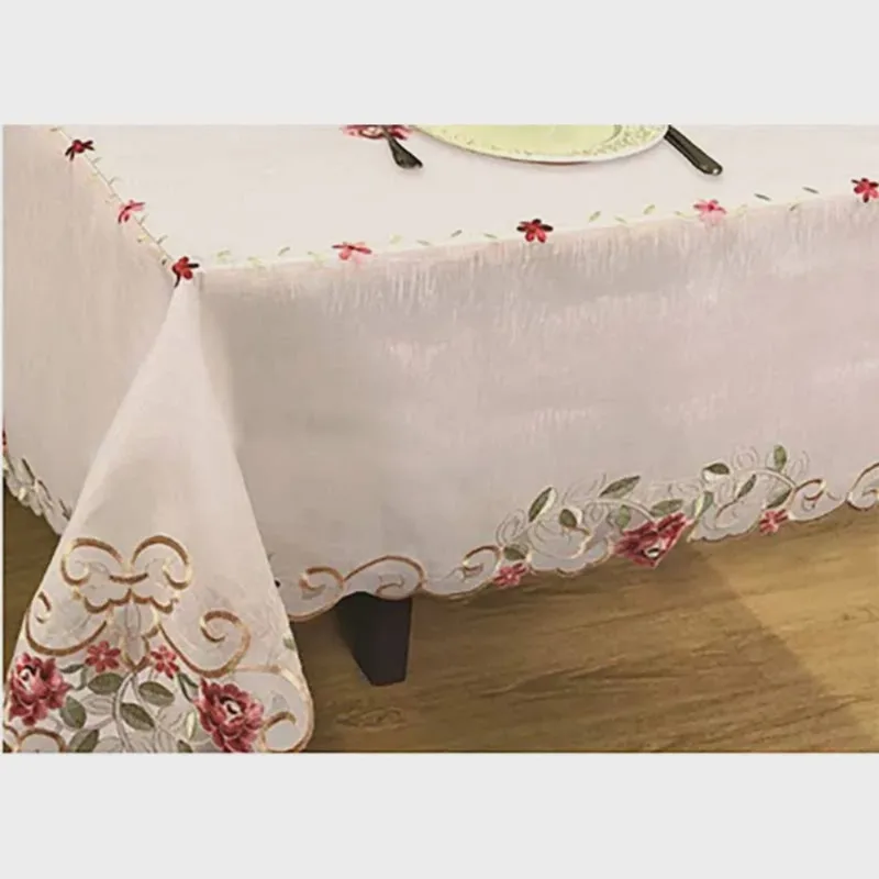 Toalha de Mesa Quadrada Bordada Floratta 85 x 85cm Argivai