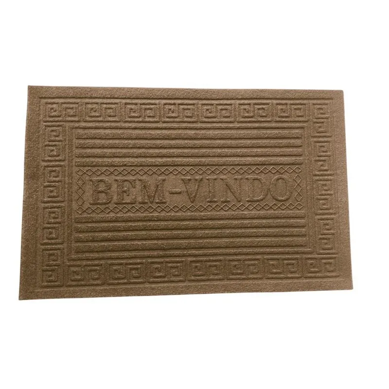 Capacho Bem Vindo 37x57cm Emborrachado Marrom Argivai