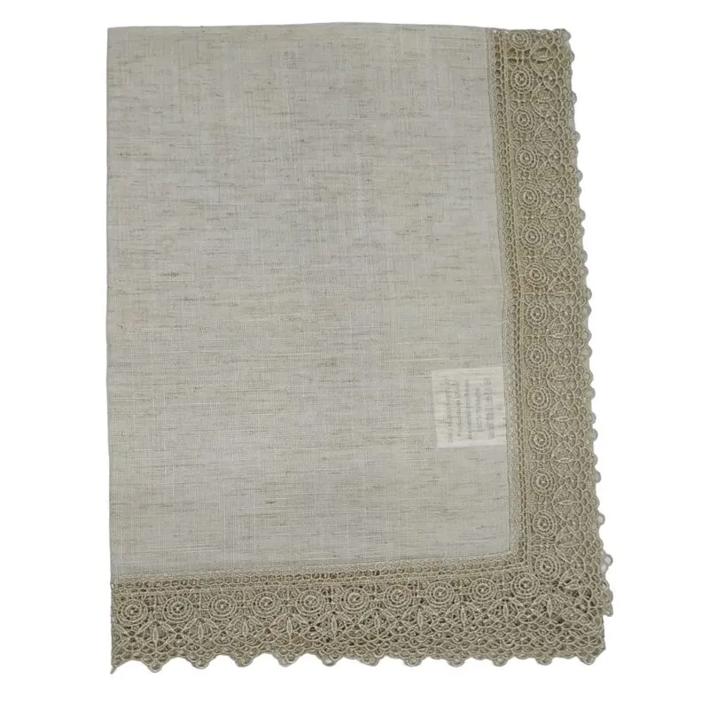 Toalha de Chá Mesa Quadrada 80x80cm Rendarte Argivai Bege