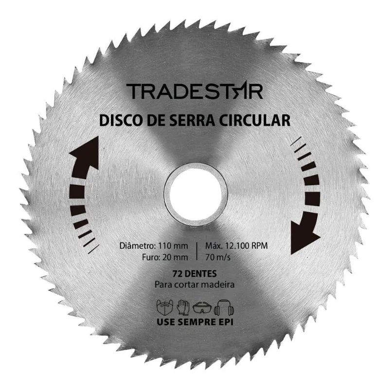 Disco Lamina Circular p- Madeira 110x20mm Makita 72 Dentes