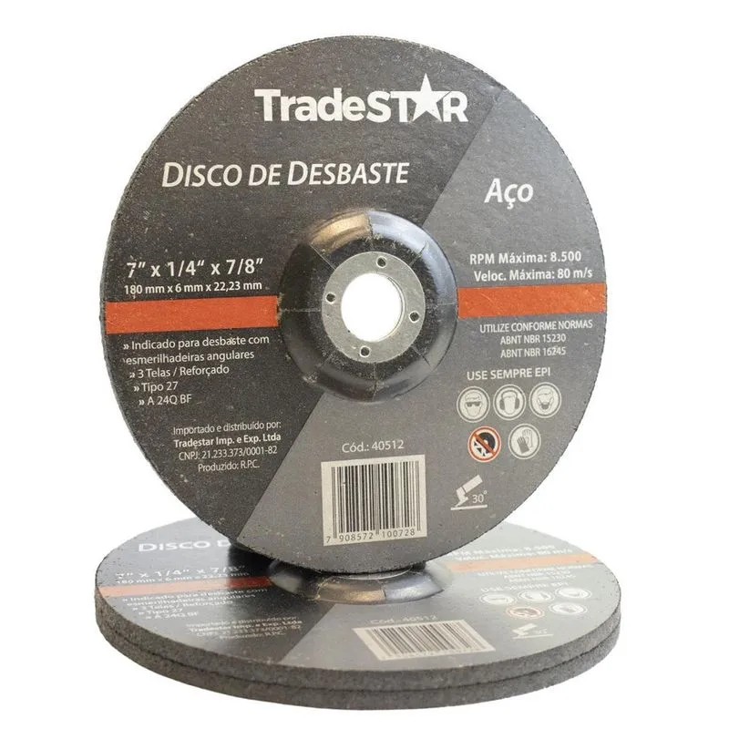 Disco De Desbaste Metal 7 Pol 180 X 6 Mm