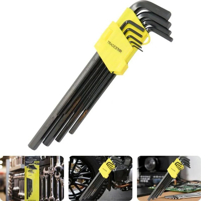 Jogo Chave Allen 1,5-10 Mm Longo 9 Peças Cr-v Tradestar