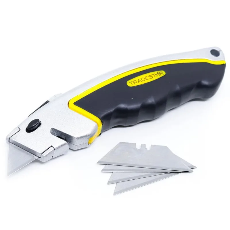 Estilete Profissional Metal Trapezoidal 18Mm Com 5 Lâminas