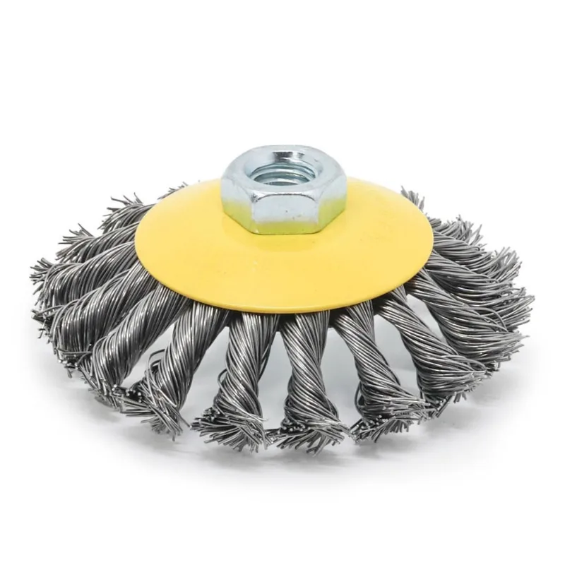 Escova Conica Aço Carbono Copo M14 4Torcido Esmerilhadeira