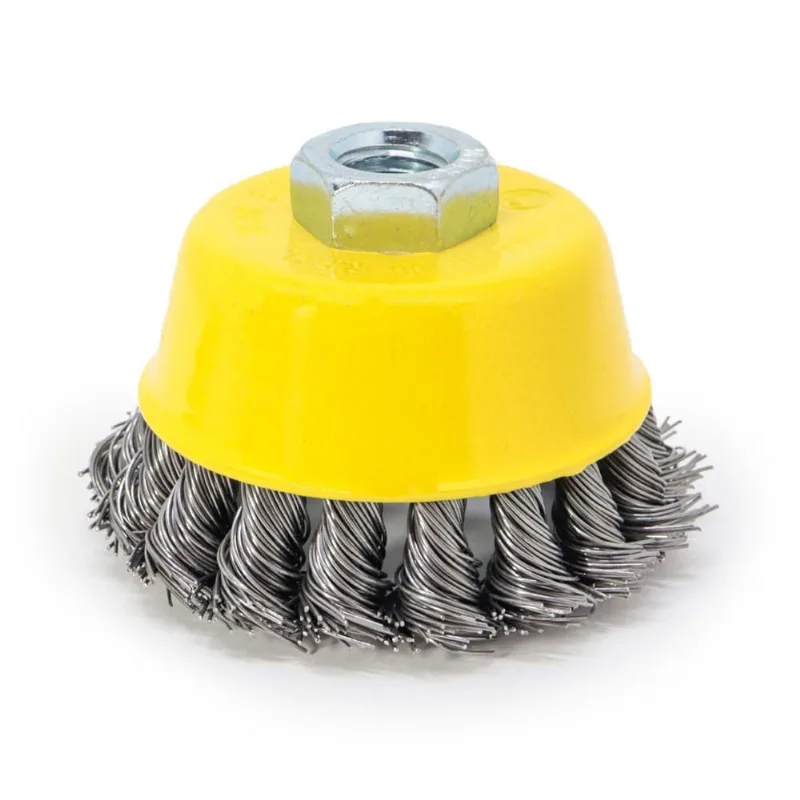 Escova Conica Aço Carbono Copo M14 3Torcido Esmerilhadeira
