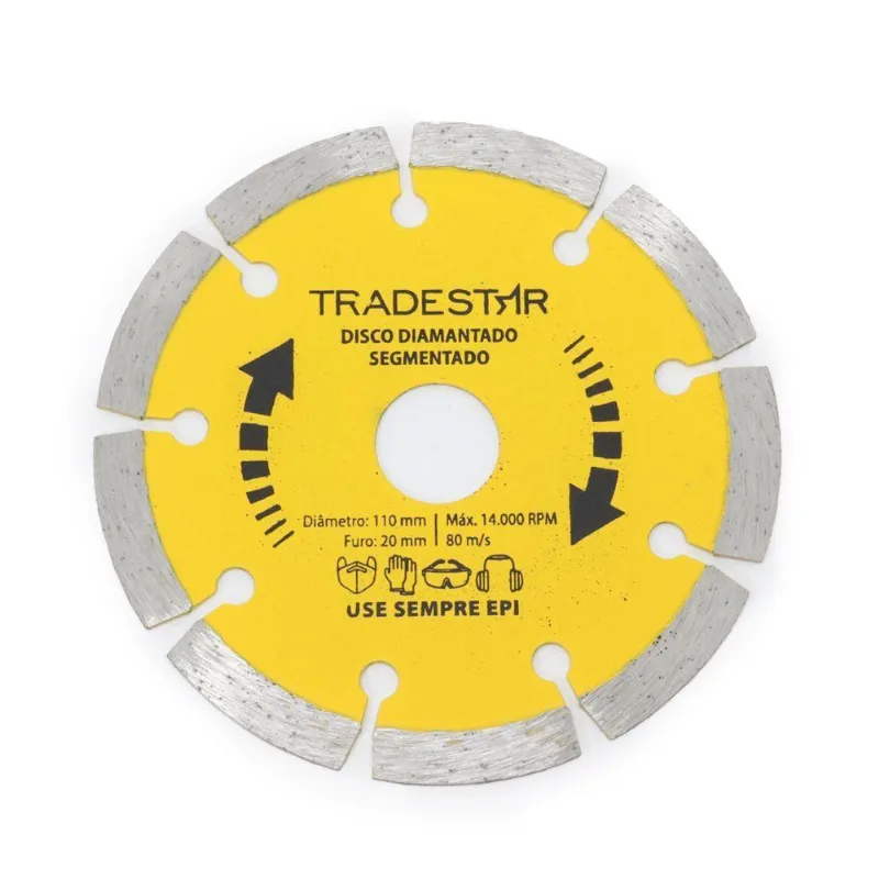 Disco Corte Diamantado Segmentado 110mm 4 P- Concreto Tradestar