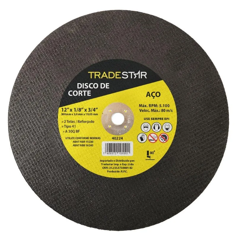Disco Corte Metal 12 300x3,0 Mm Esmerilhadeira Tradestar