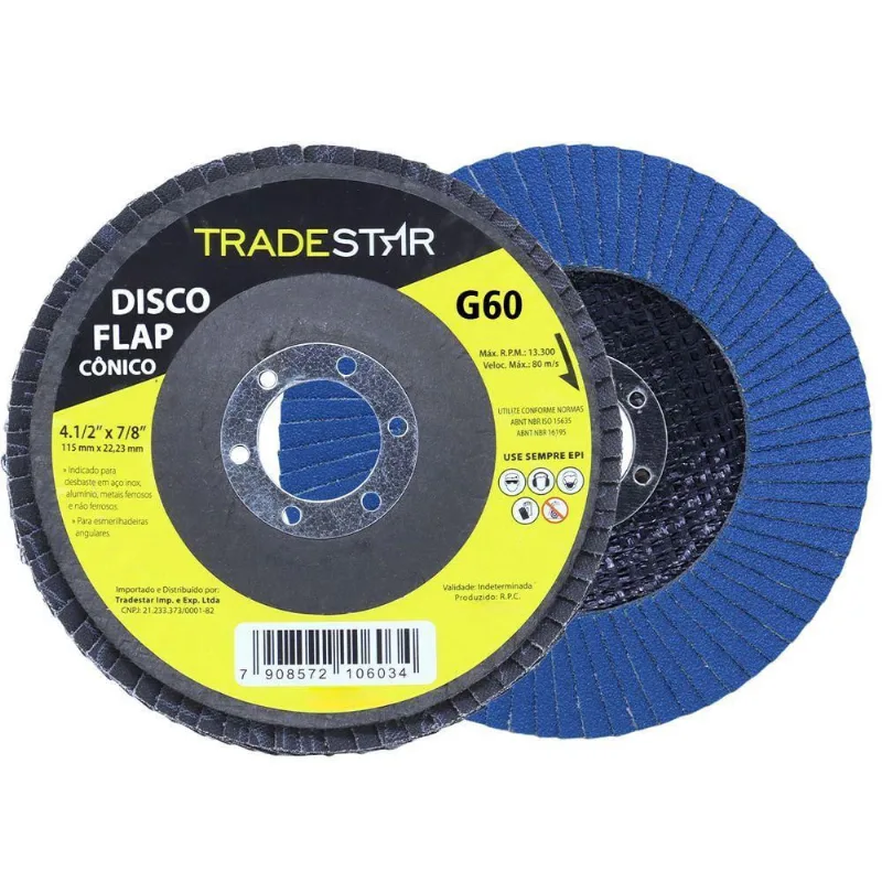 Disco De Lixa Flap 4.1/2 Grão 60 p/ Lixadeira 01 Un