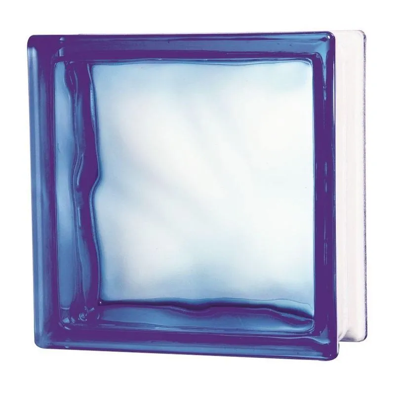 Tijolo De Vidro 19 X 19 X 8 Cm Cloudy S-color Azul 06 Unidades Tradestar