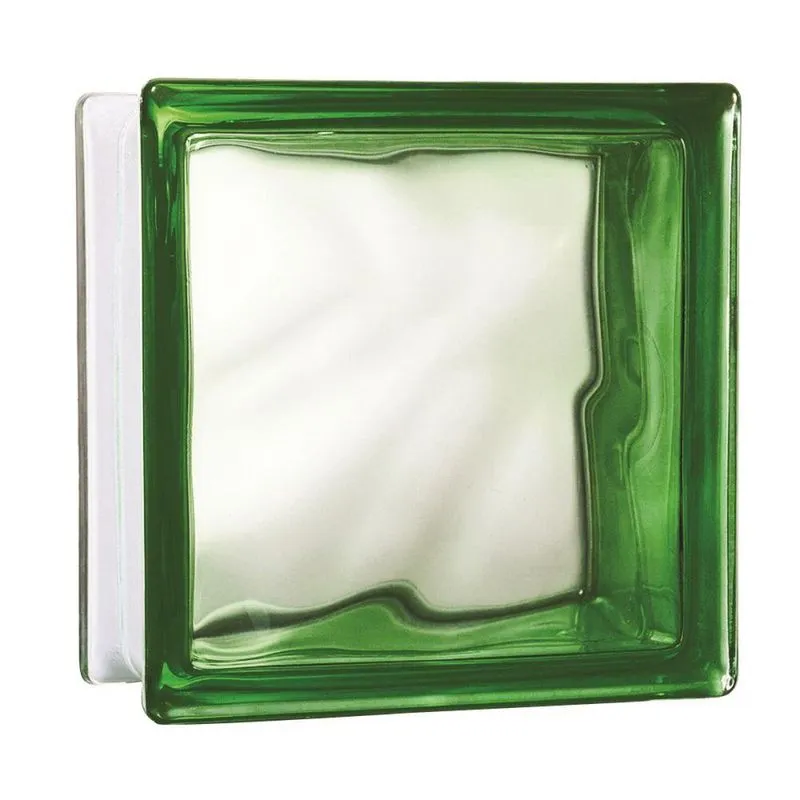 Tijolo De Vidro 19 X 19 X 8 Cm Cloudy S-color Verde 06 Unidades Tradestar
