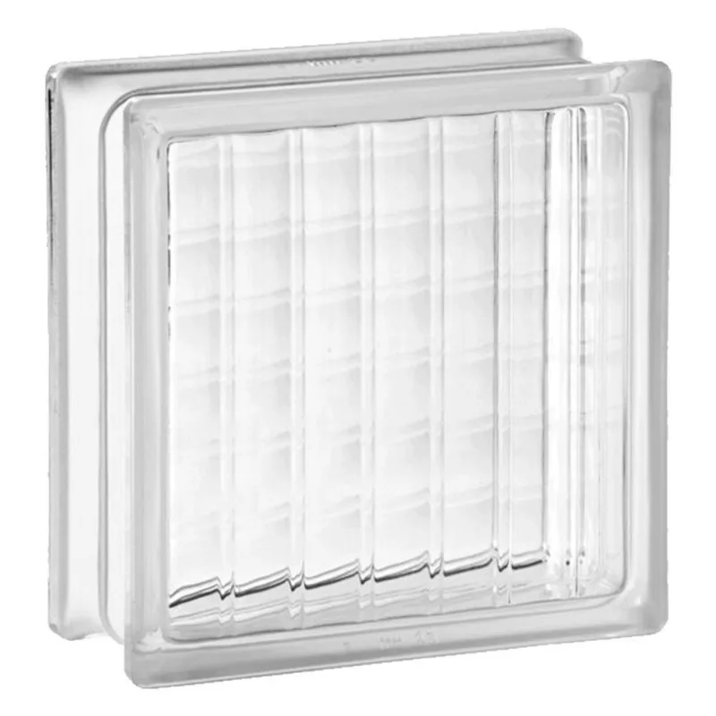 Tijolo Bloco De Vidro Transparente Textura 19x19x8 Tradestar Xadrez
