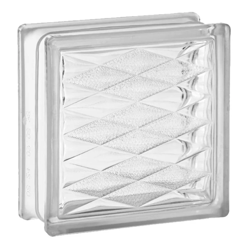 Tijolo Bloco Vidro Transp Textura 19X19X8 Tradestar Losangos
