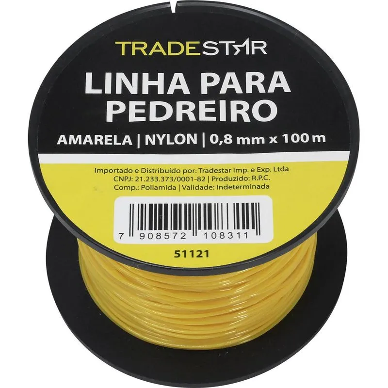Linha Para Pedreiro Nylon Lisa 0,8mmx100m Am Com 2 Tradestar