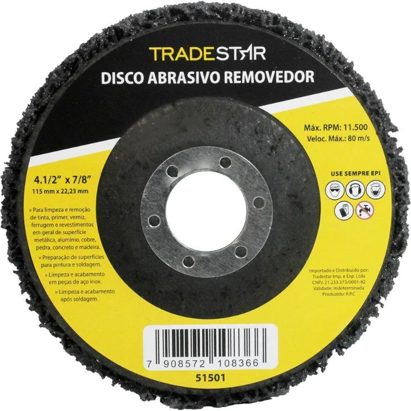 Disco Abrasivo Removedor 4.1/2 X 7/8 P/ Limpeza Tradestar