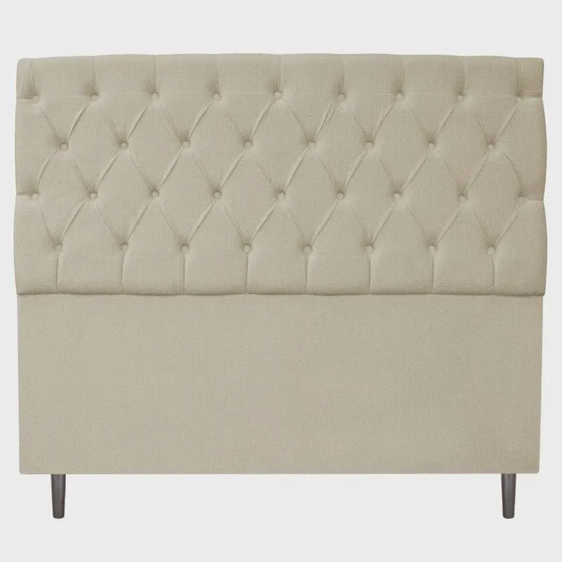 Cabeceira Estofada Liverpool 140 cm Casal Linho Bege - adj Decor