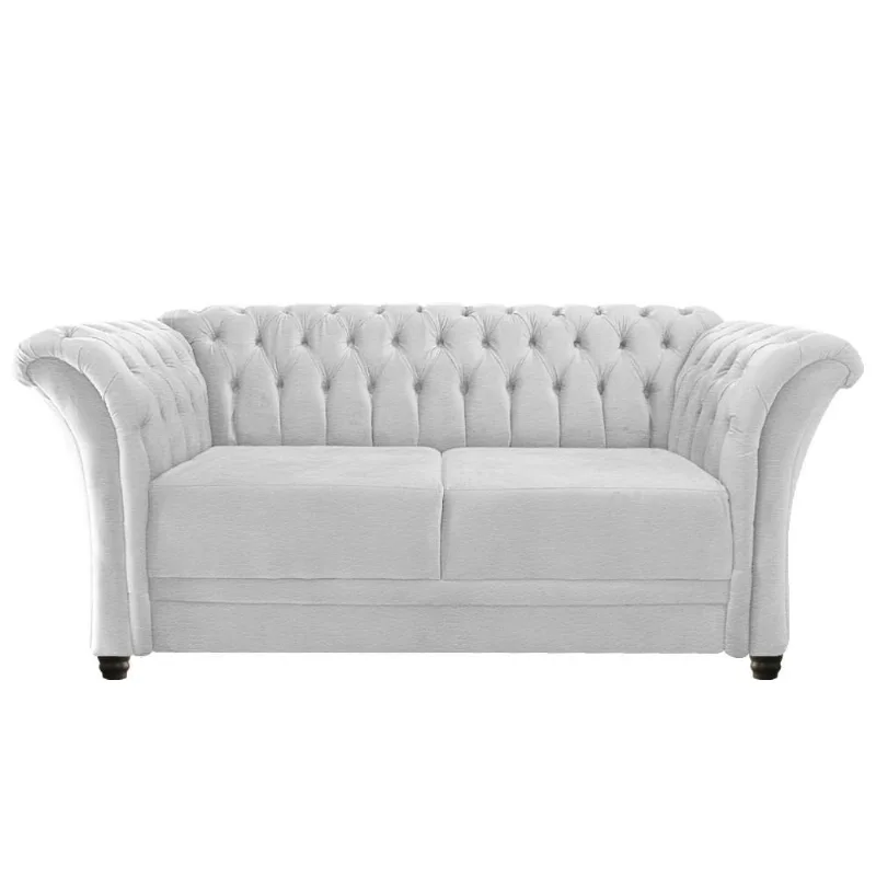 Namoradeira Chesterfield Sofia Corano feito na cor Branco