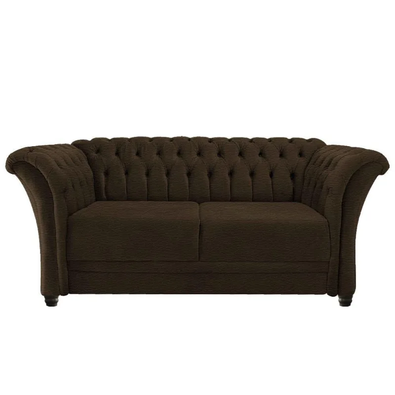 Namoradeira Chesterfield Sofia Corano feito na cor Marrom
