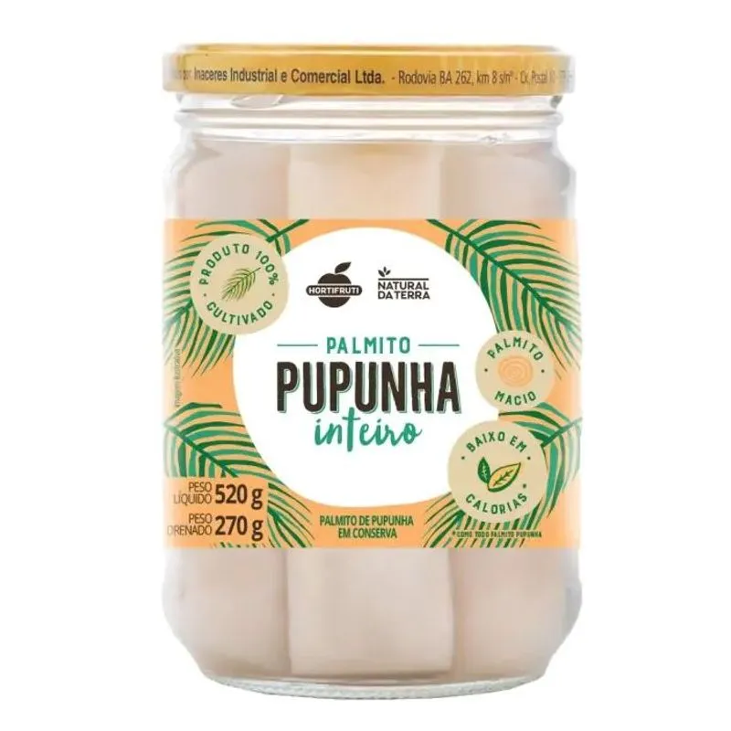 Palmito de Pupunha Inteiro Natural da Terra 270g