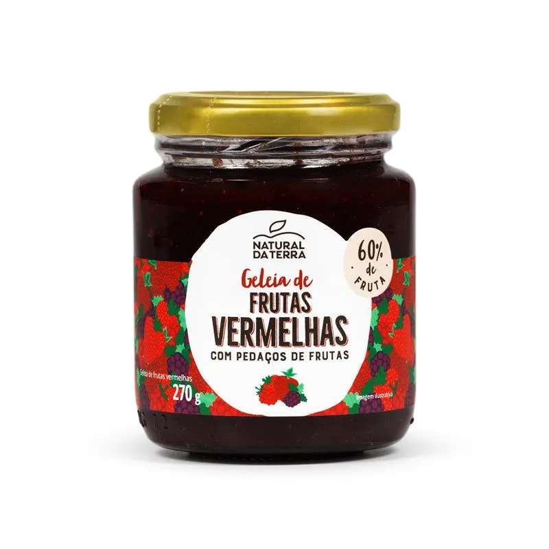 Geleia de Frutas Vermelhas 60% Fruta Natural da Terra 270g