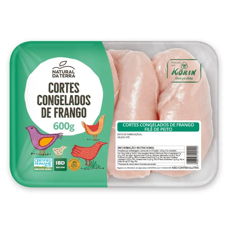 Filé de Peito de Frango Congelado Natural da Terra 600g